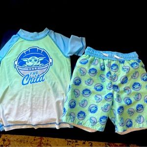 The Child Mandalorian Star Wars boys swim suit set from Disney
